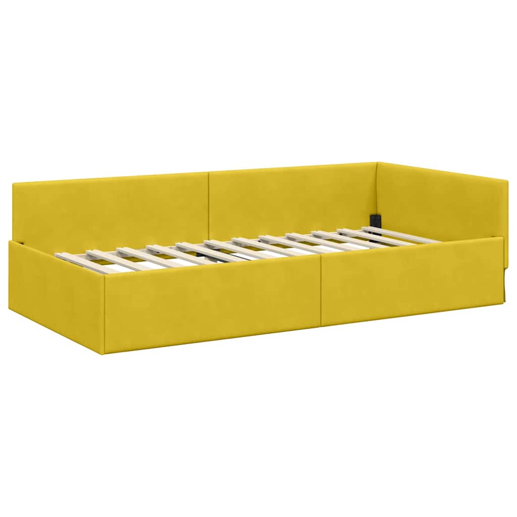 Estructura de cama en esquina Amarillo 100 cm x 200 cm