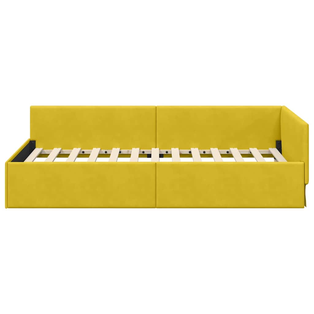 Estructura de cama en esquina Amarillo 100 cm x 200 cm