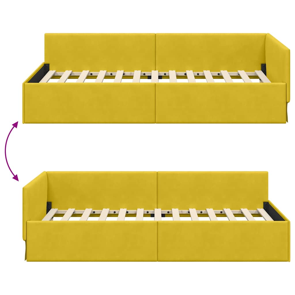 Estructura de cama en esquina Amarillo 100 cm x 200 cm