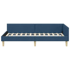 Estructura de cama en esquina Azul 100 x 200 cm tela