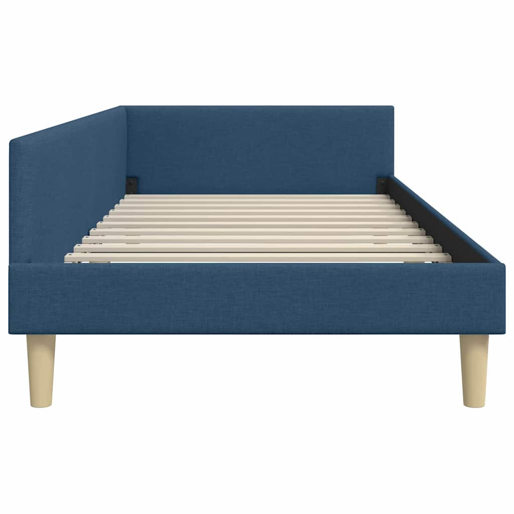 Estructura de cama en esquina Azul 100 x 200 cm tela