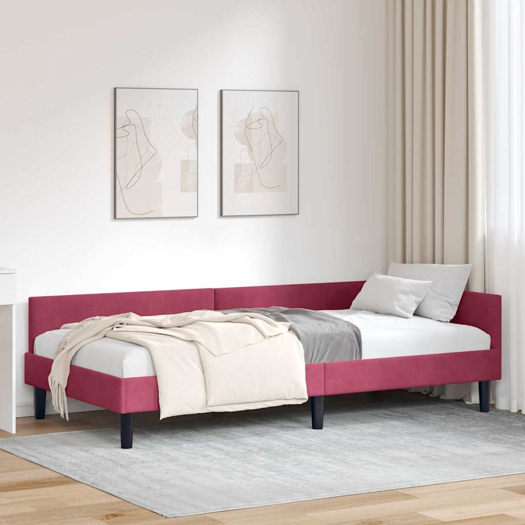 Estrutura de cama de canto Amarelo 100 cm x 200 cm