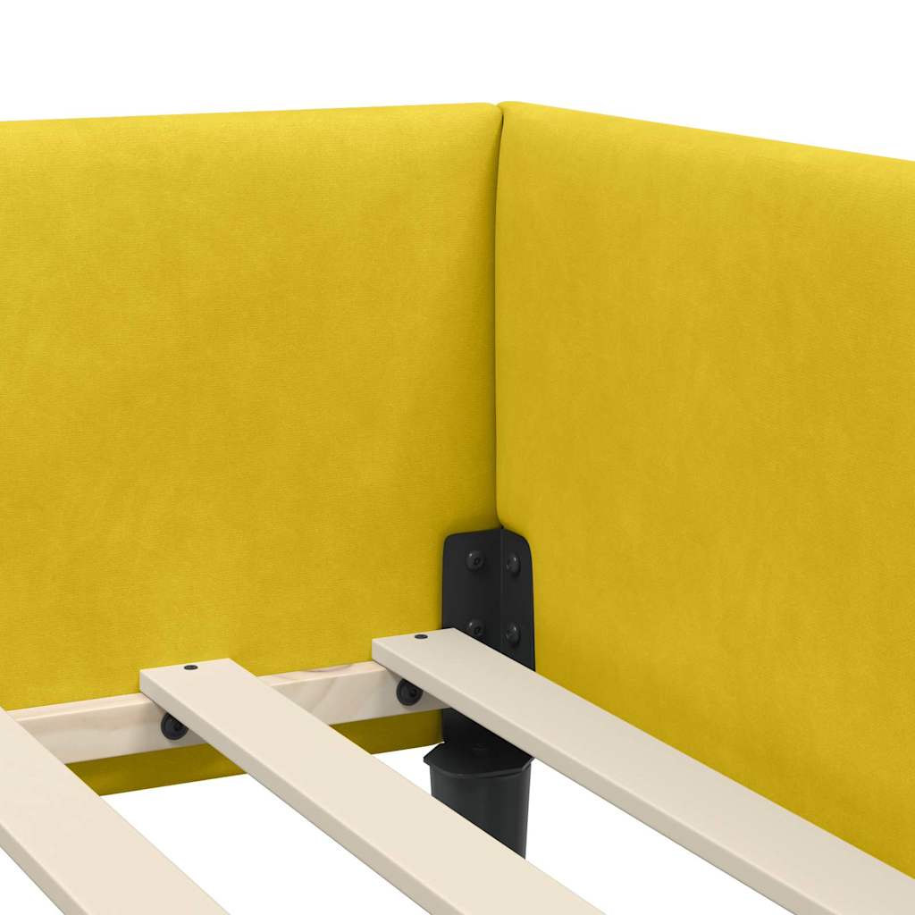 Estructura de cama en esquina Amarillo 100 cm x 200 cm