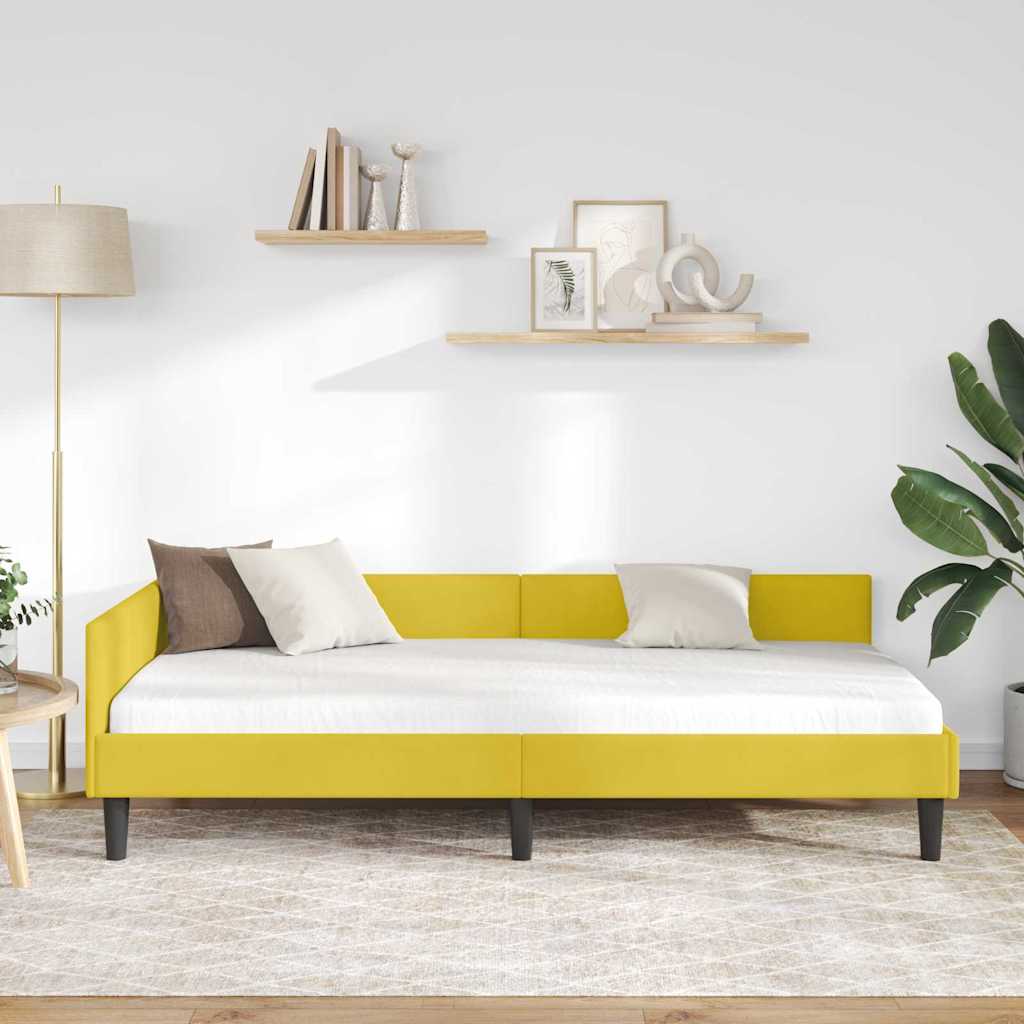 Estructura de cama en esquina Amarillo 100 cm x 200 cm
