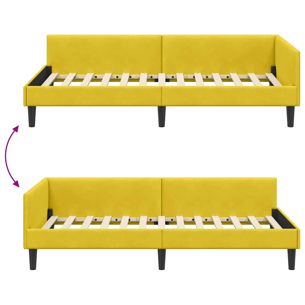 Estructura de cama en esquina Amarillo 100 cm x 200 cm