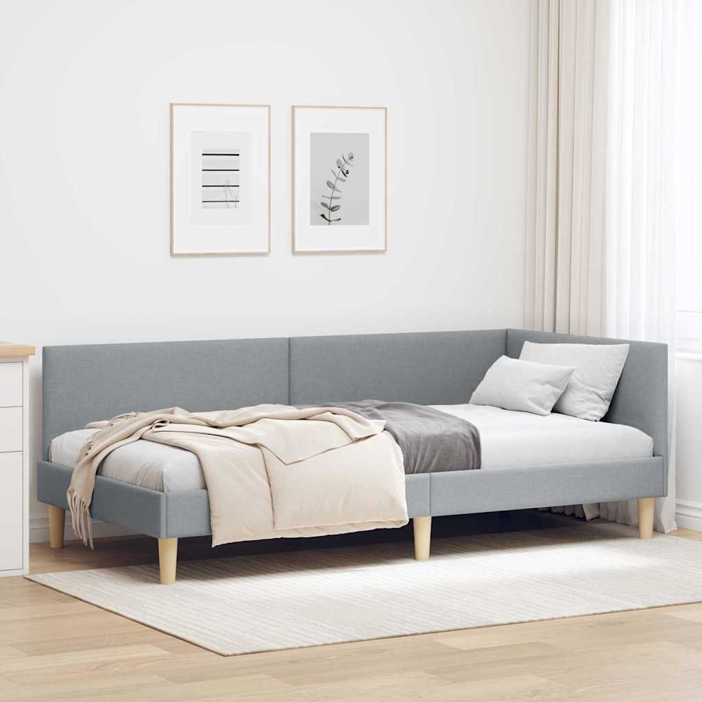 Estructura de cama en esquina con cabecera Azul 100 cm x 200 cm