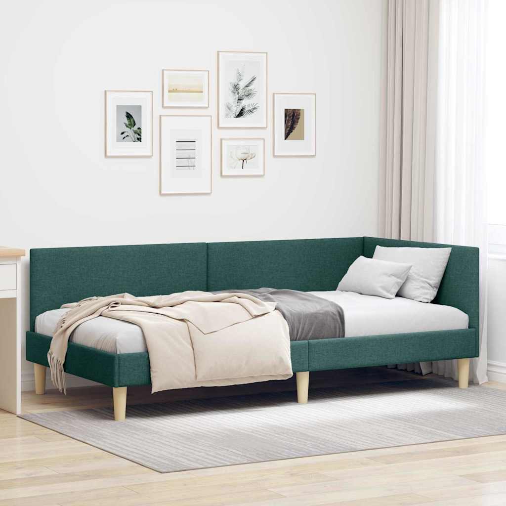 Estructura de cama en esquina con cabecera Azul 100 cm x 200 cm