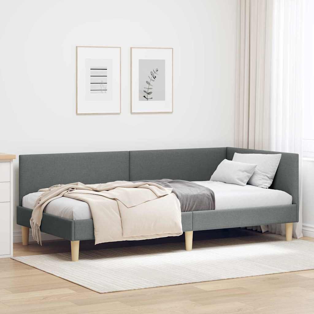 Estructura de cama en esquina con cabecera Azul 100 cm x 200 cm