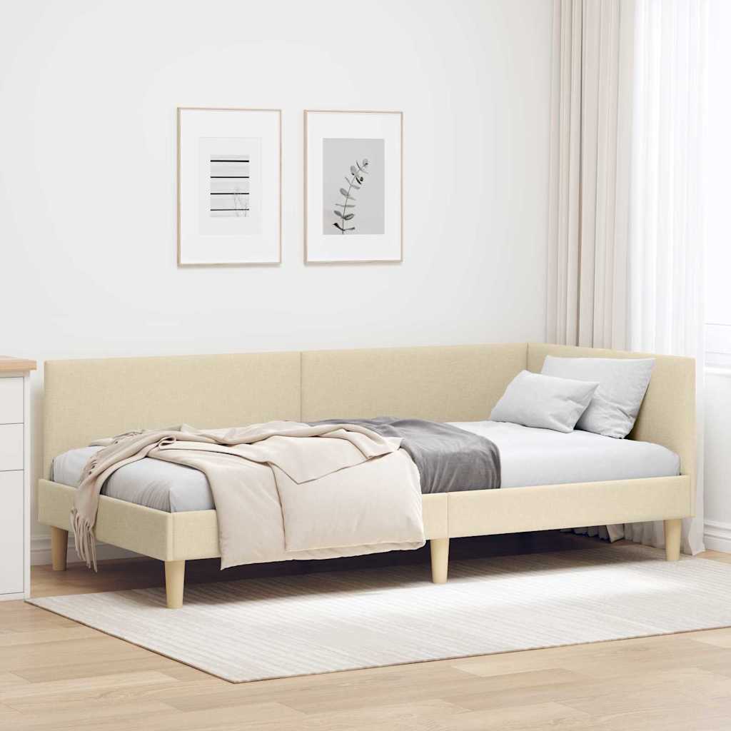 Estructura de cama en esquina con cabecera Azul 100 cm x 200 cm