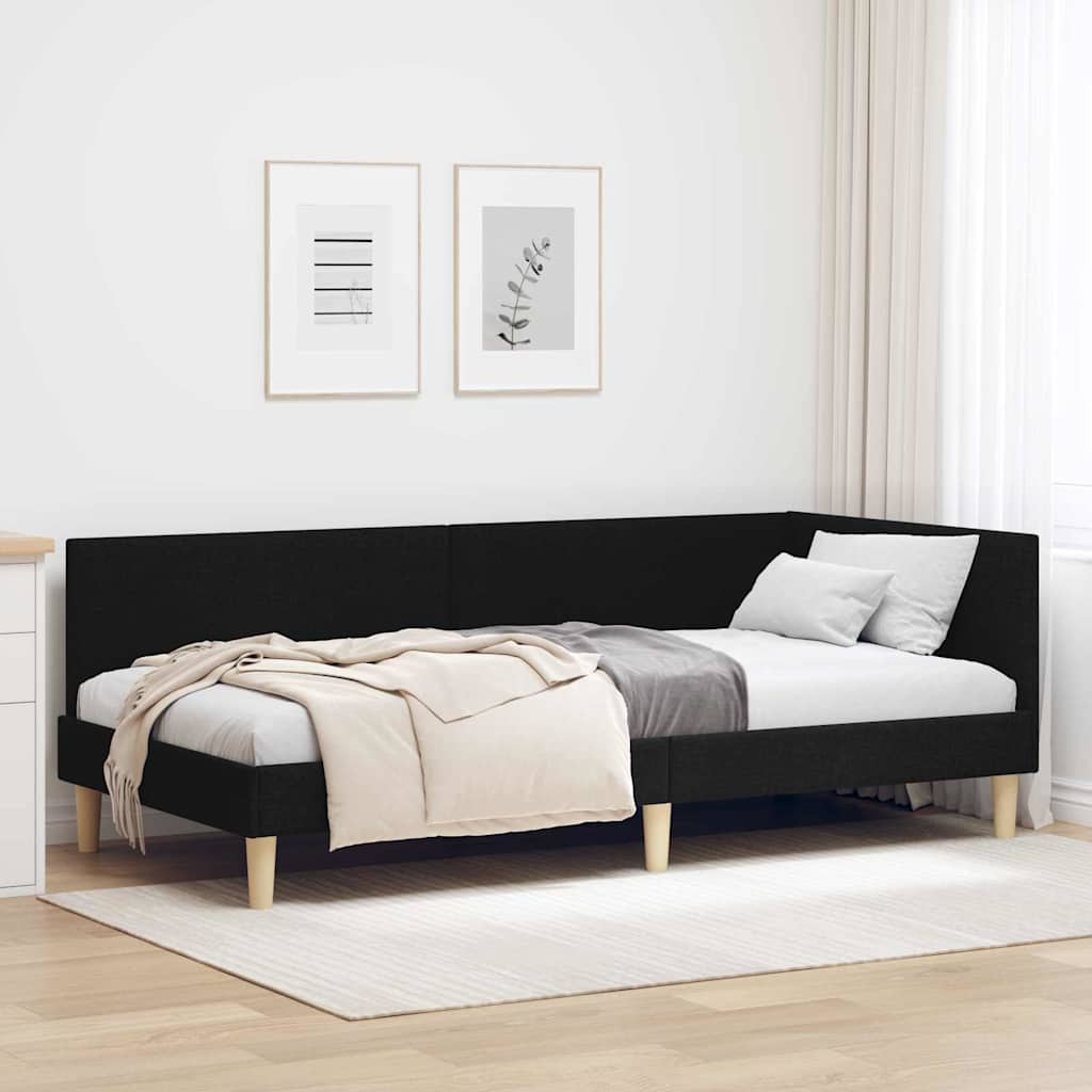Estructura de cama en esquina con cabecera Azul 100 cm x 200 cm