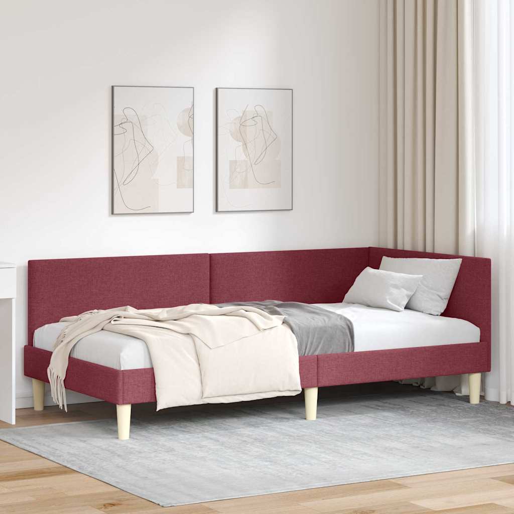 Estructura de cama en esquina con cabecera Azul 100 cm x 200 cm
