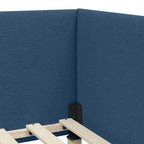 Estructura de cama en esquina con cabecera Azul 100 cm x 200 cm