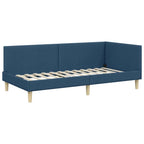 Estructura de cama en esquina con cabecera Azul 100 cm x 200 cm