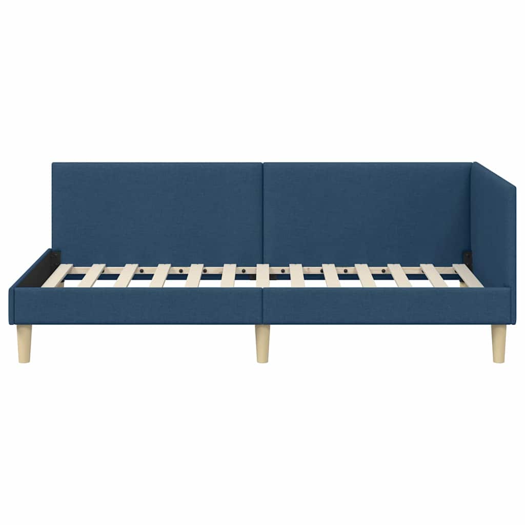 Estructura de cama en esquina con cabecera Azul 100 cm x 200 cm