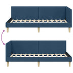 Estructura de cama en esquina con cabecera Azul 100 cm x 200 cm