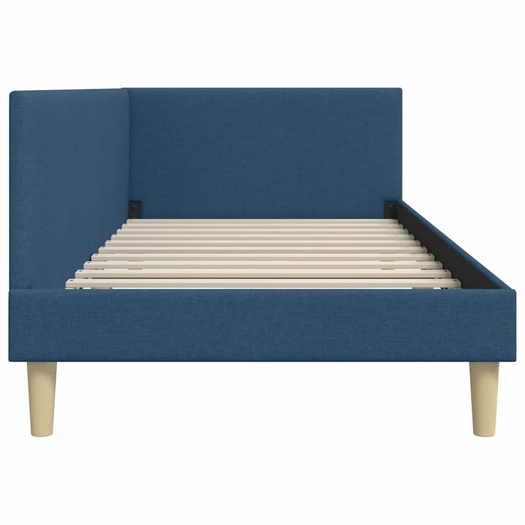 Estructura de cama en esquina con cabecera Azul 100 cm x 200 cm