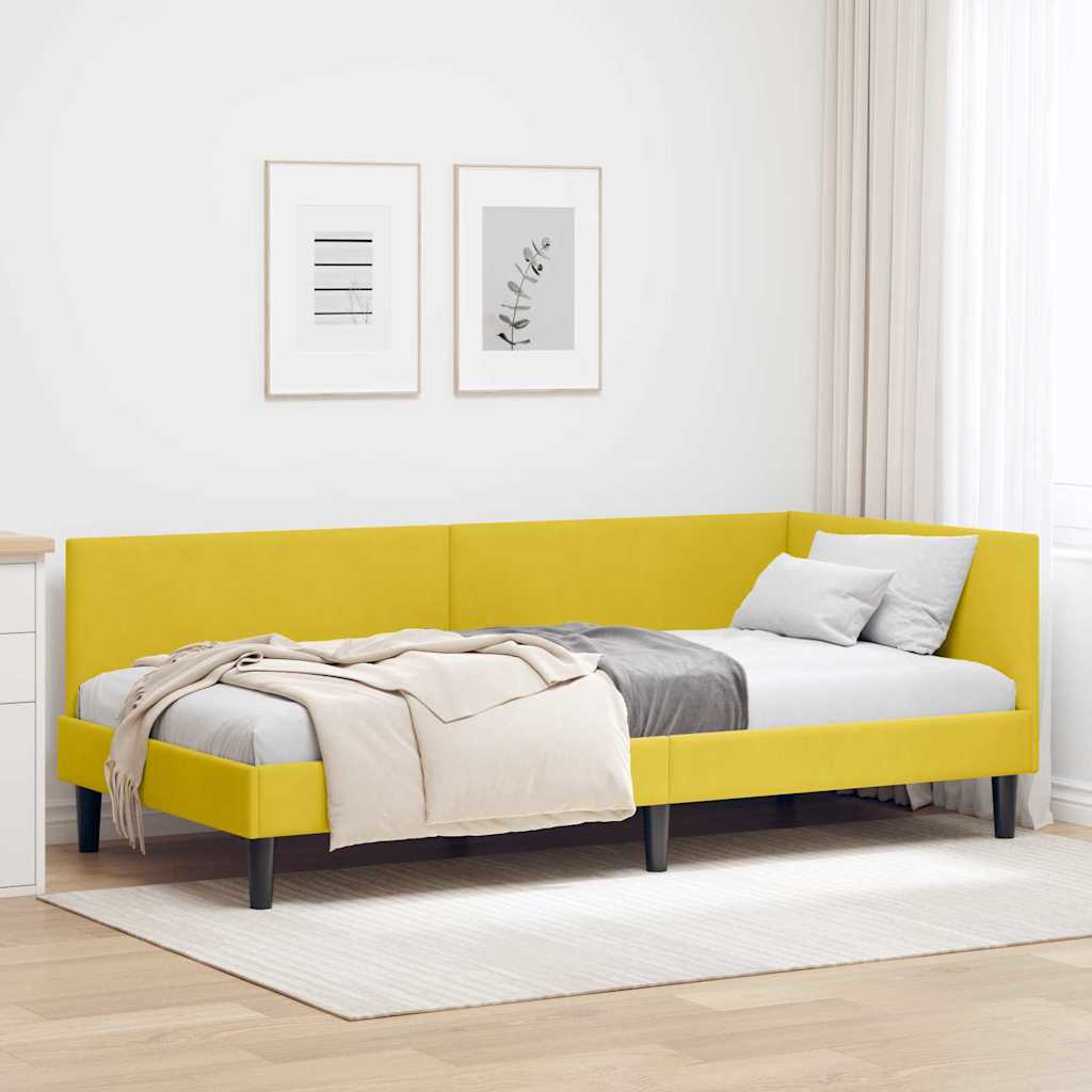 Estrutura de cama de canto Amarelo 100 cm x 200 cm