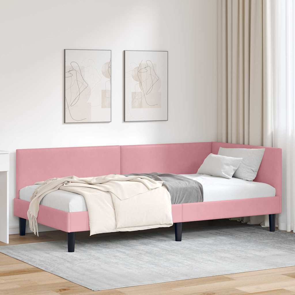 Estrutura de cama de canto Amarelo 100 cm x 200 cm