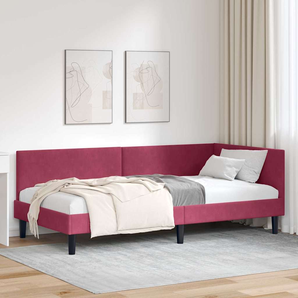 Estrutura de cama de canto Amarelo 100 cm x 200 cm