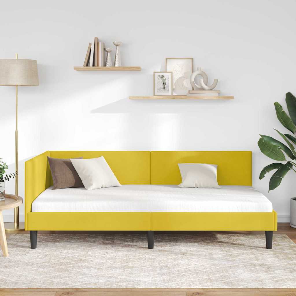 Estructura de cama en esquina Amarillo 100 cm x 200 cm
