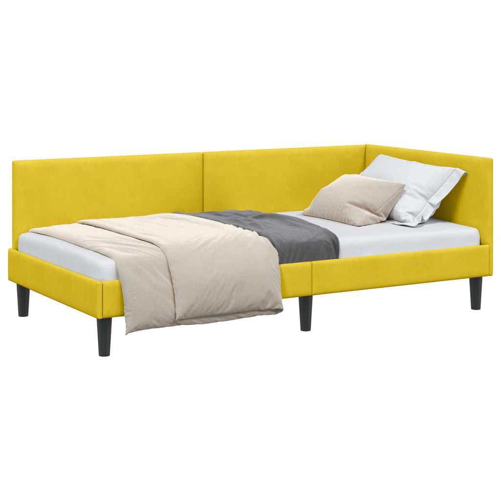 Estructura de cama en esquina Amarillo 100 cm x 200 cm