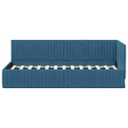 Estructura de cama en esquina Azul 80 cm x 200 cm Terciopelo