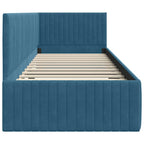 Estructura de cama en esquina Azul 80 cm x 200 cm Terciopelo