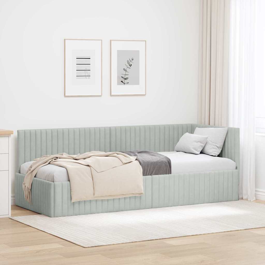 Estructura de cama en esquina Gris Claro 80 cm x 200 cm