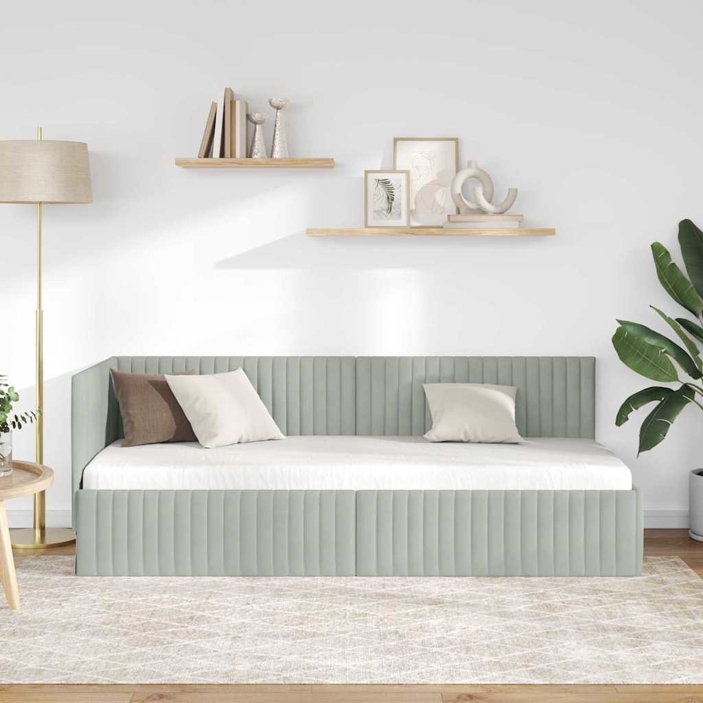 Estructura de cama en esquina Gris Claro 80 cm x 200 cm