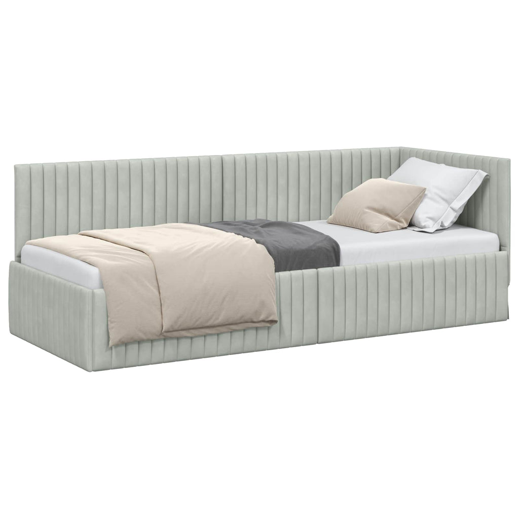 Estructura de cama en esquina Gris Claro 80 cm x 200 cm