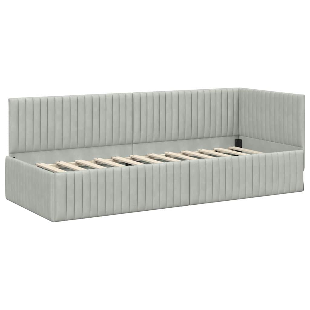 Estructura de cama en esquina Gris Claro 80 cm x 200 cm