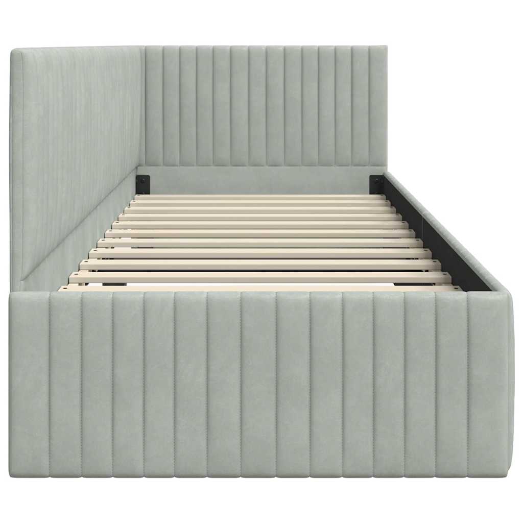 Estructura de cama en esquina Gris Claro 80 cm x 200 cm
