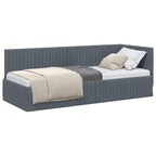 Estructura de cama en esquina Gris oscuro 80 cm x 200 cm