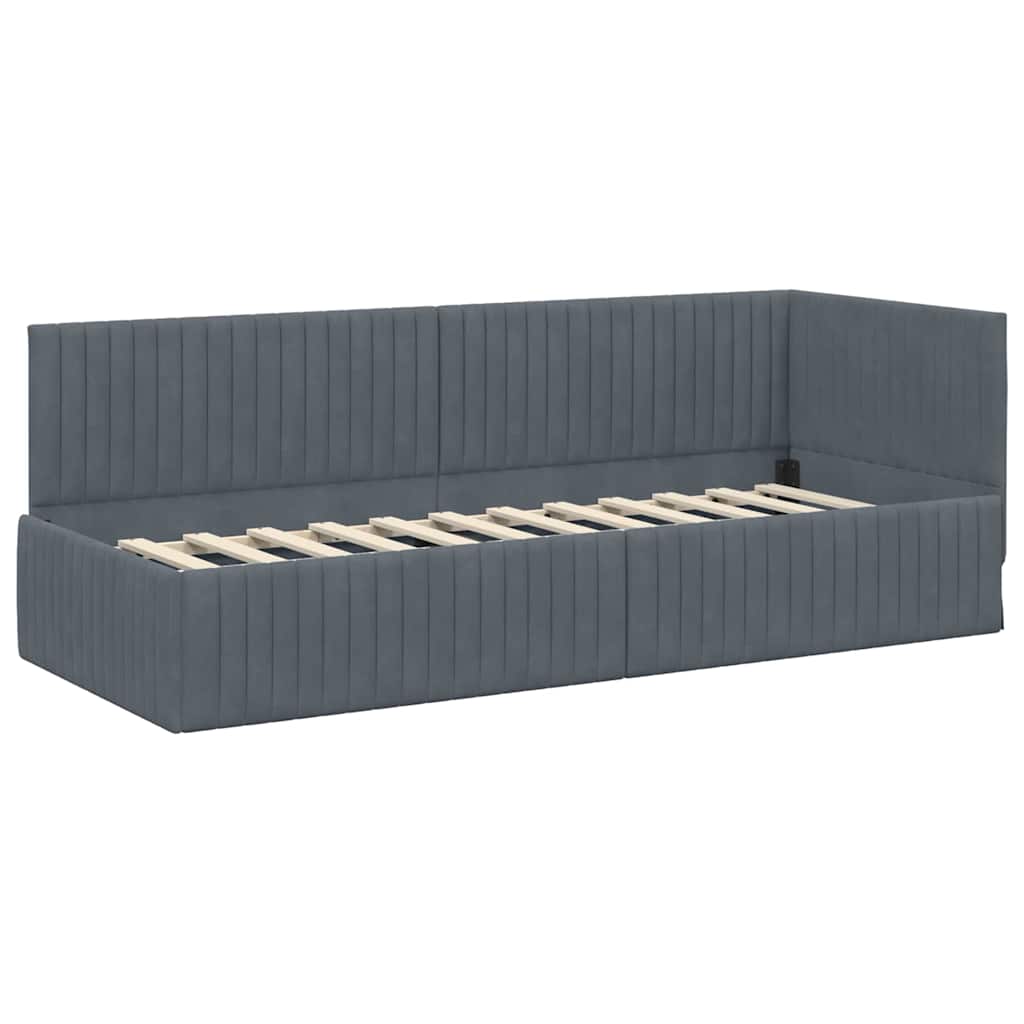 Estructura de cama en esquina Gris oscuro 80 cm x 200 cm