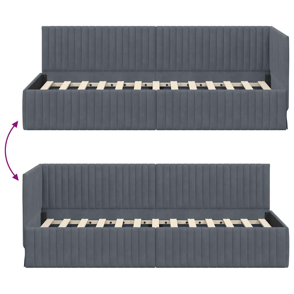 Estructura de cama en esquina Gris oscuro 80 cm x 200 cm