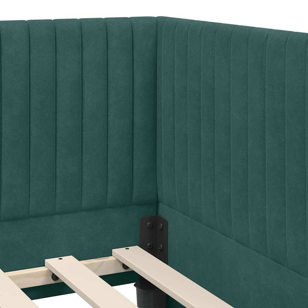 Estructura de cama en esquina Verde oscuro 80 cm x 200 cm