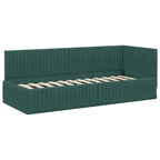 Estructura de cama en esquina Verde oscuro 80 cm x 200 cm