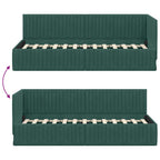 Estructura de cama en esquina Verde oscuro 80 cm x 200 cm