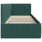 Estructura de cama en esquina Verde oscuro 80 cm x 200 cm