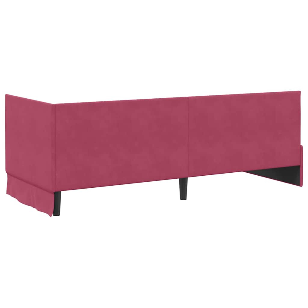 Estructura de cama en esquina Rojo vino 80 cm x 200 cm