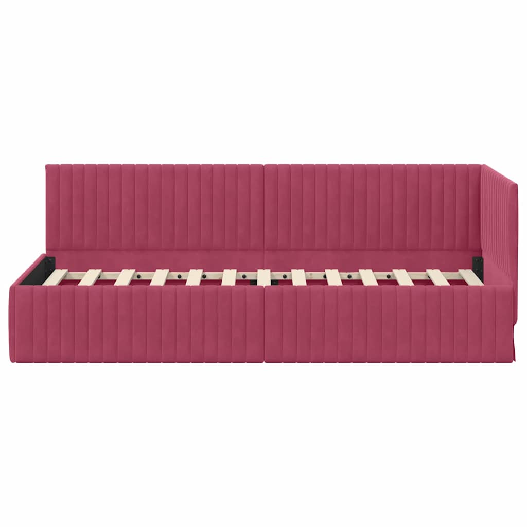 Estructura de cama en esquina Rojo vino 80 cm x 200 cm