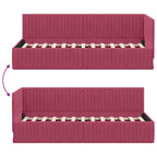 Estructura de cama en esquina Rojo vino 80 cm x 200 cm