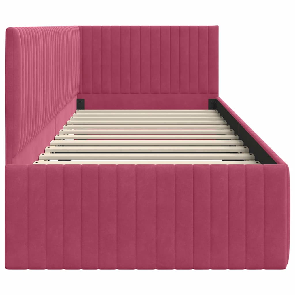 Estructura de cama en esquina Rojo vino 80 cm x 200 cm