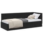 Estructura de cama en esquina Negro 80 cm x 200 cm Terciopelo