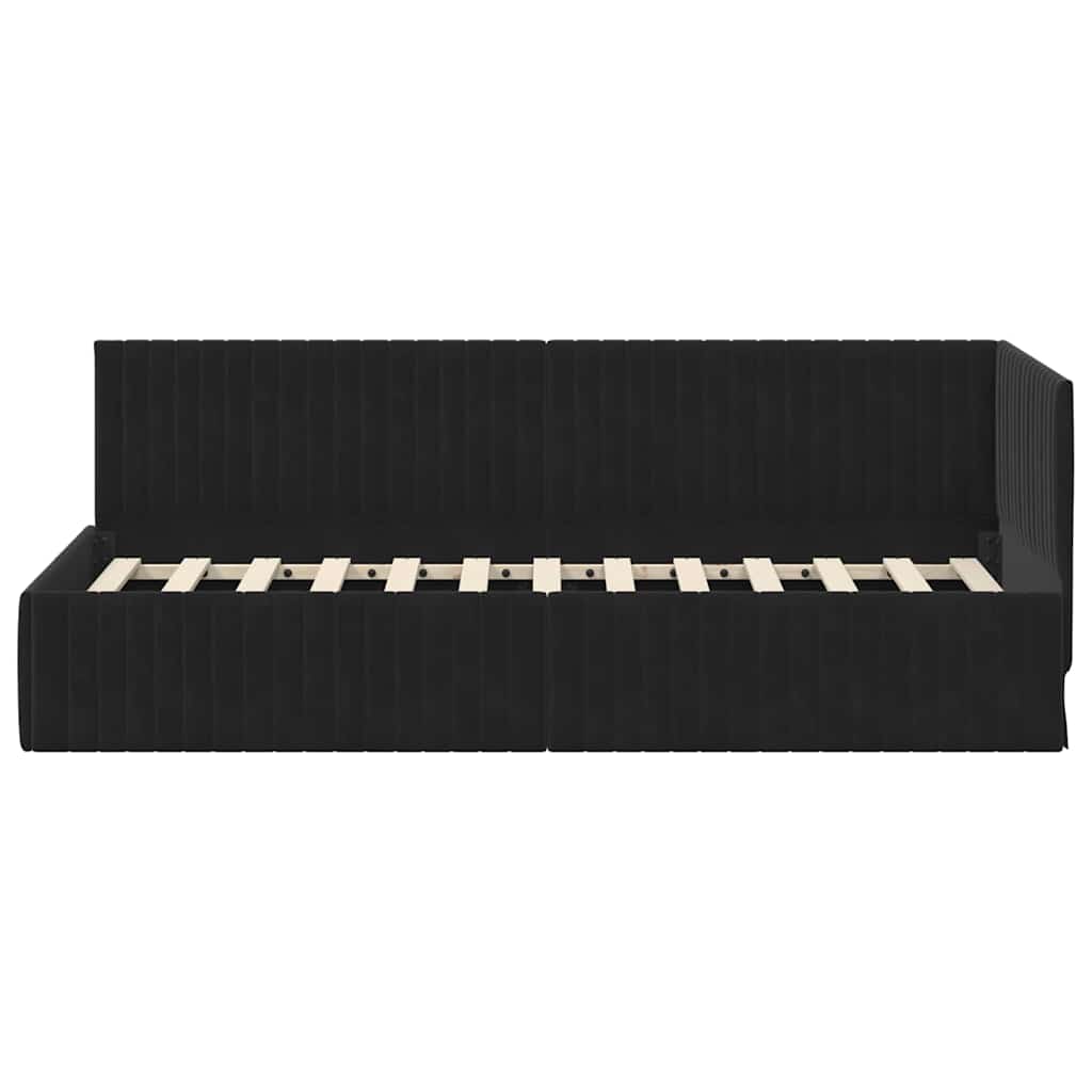Estructura de cama en esquina Negro 80 cm x 200 cm Terciopelo