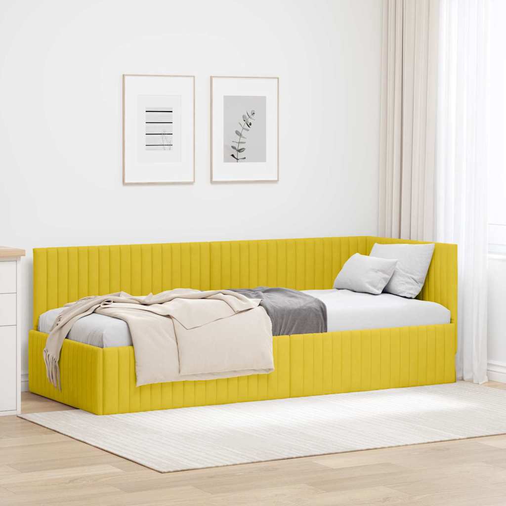 Estructura de cama en esquina Amarillo 80 cm x 200 cm