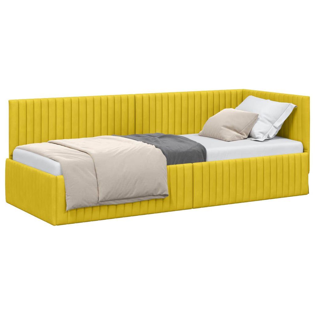 Estructura de cama en esquina Amarillo 80 cm x 200 cm