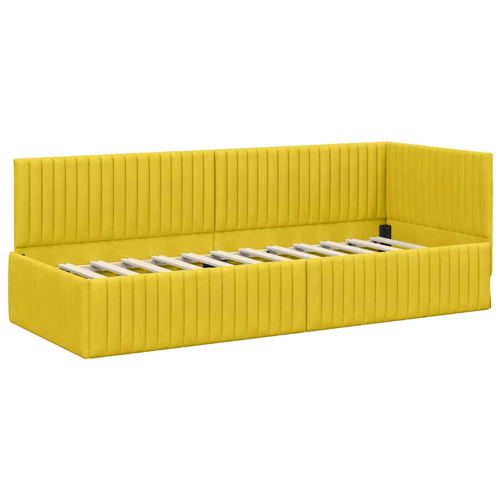 Estructura de cama en esquina Amarillo 80 cm x 200 cm