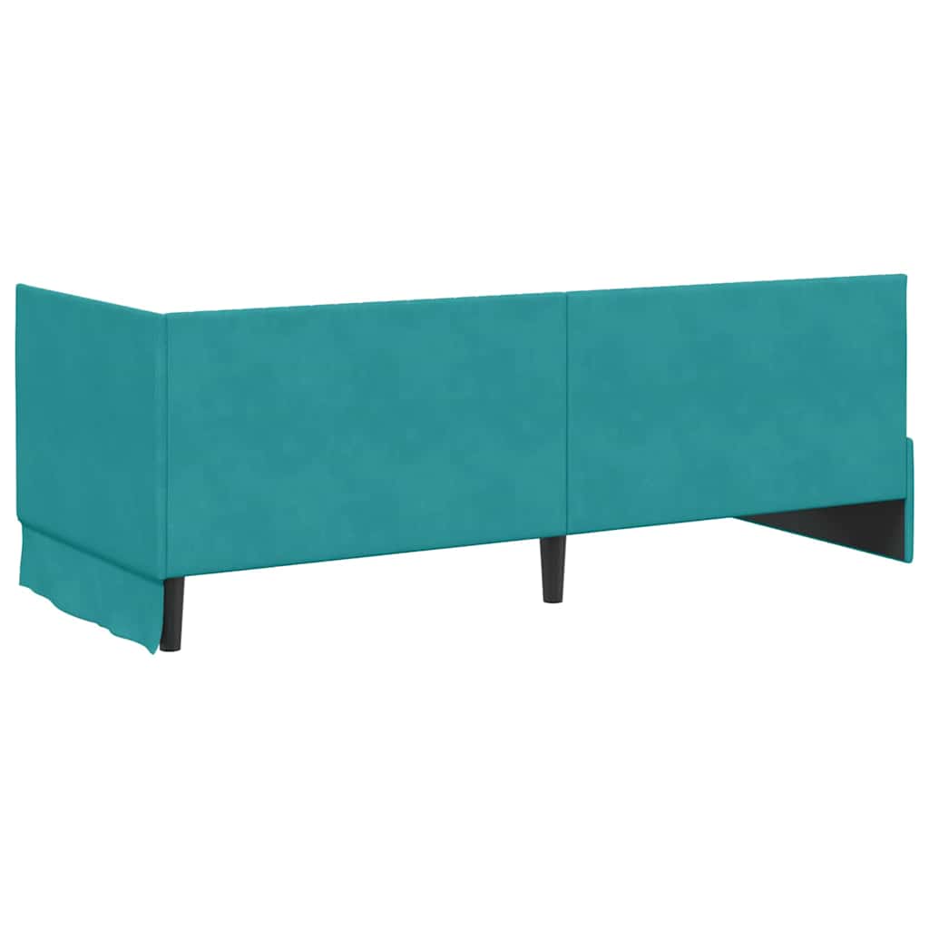 Estructura de cama en esquina Tuquesa 80 cm x 200 cm Terciopelo