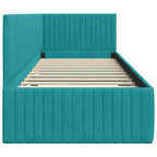 Estructura de cama en esquina Tuquesa 80 cm x 200 cm Terciopelo